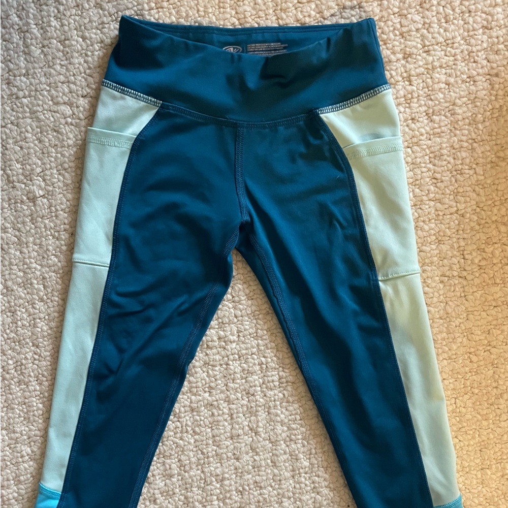 Teal and Light Blue Kids Leggings